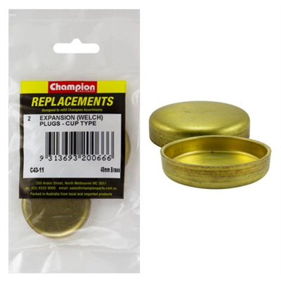 Champion 48mm Brass Expansion (Frost) Plug -Cup Type -2pk**