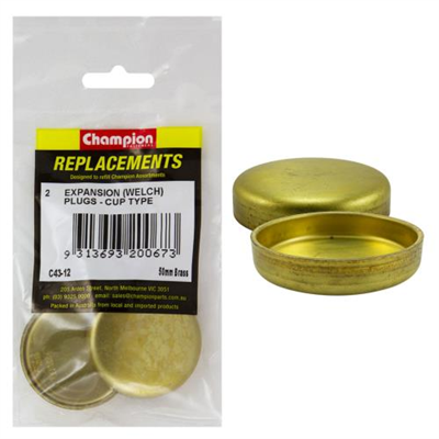 Champion 50mm Brass Expansion (Frost) Plug -Cup Type -2pk**