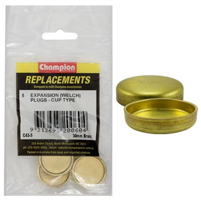 Champion 30mm Brass Expansion (Frost) Plug -Cup Type -5pk**