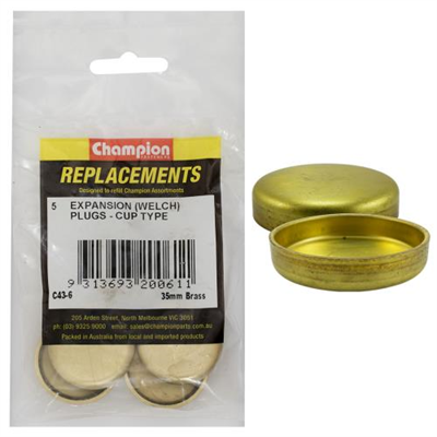 Champion 35mm Brass Expansion (Frost) Plug -Cup Type -5pk**
