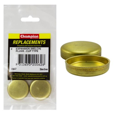 Champion 38mm Brass Expansion (Frost) Plug -Cup Type -2pk**