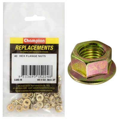 Champion M5 x 0.8 Nut (8mm AF) -40pk