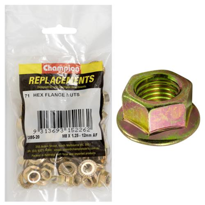 Champion M8 x 1.25 Nut (12mm AF) -71pk