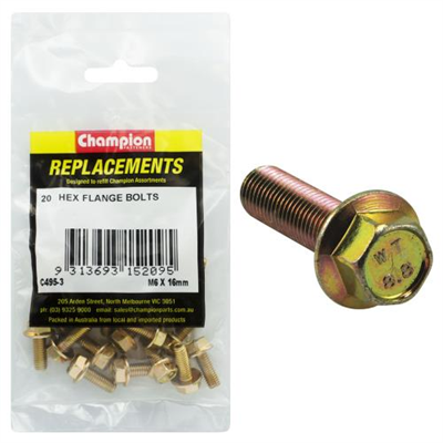Champion M6 x 16mm Flange Head Set Screw -Gr8.8 -20pk