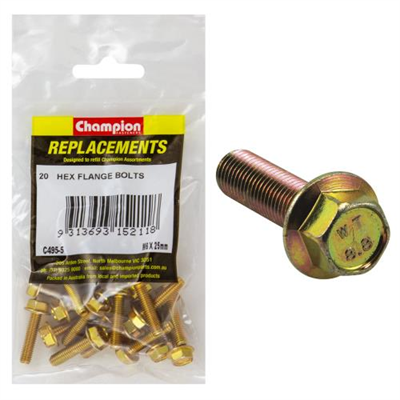 Champion M6 x 25mm Flange Head Set Screw -Gr8.8 -20pk