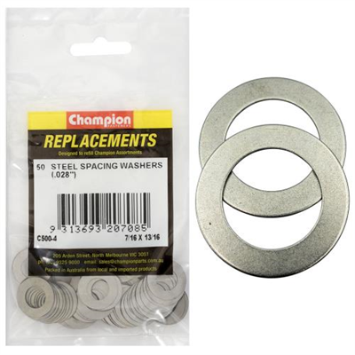 Champion 7/16 x 13/16 x1/32in(22G) Steel Spacing Washer-50pk