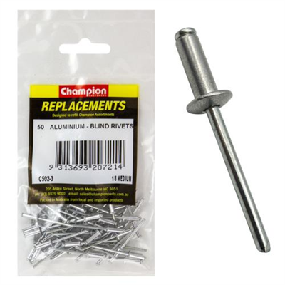 Champion 1/8in x 0.400in (10.16mm) Medium Blind Rivets -50pk