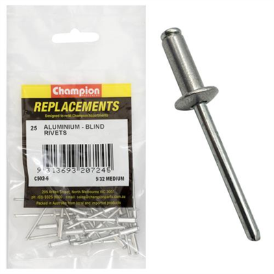 Champion 5/32in x 0.450in (11.43mm) Medium Blind Rivets-25pk