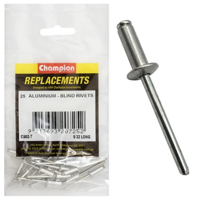 Champion 5/32in x 0.500in (12.70mm) Long Blind Rivets -25pk