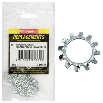 Champion 5/16in External Star Washer -50pk