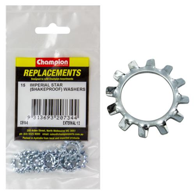 Champion 1/2in External Star Washer -15pk