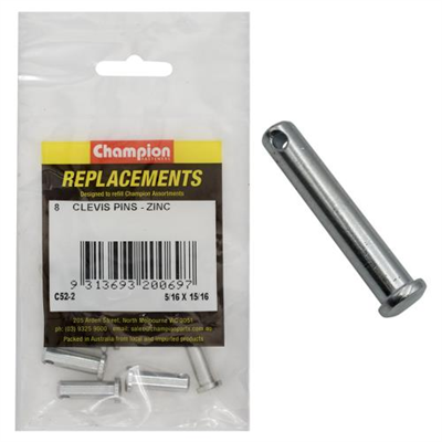 Champion 5/16in x 15/16in Clevis Pin -8pk