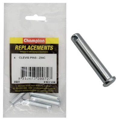 Champion 5/16in x 1-3/4in Clevis Pin -4pk