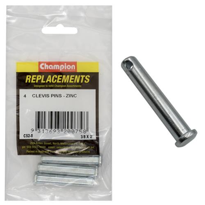 Champion 3/8in x 2in Clevis Pin -4pk