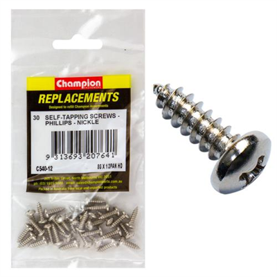 Champion 8G x 1/2in S/Tapping Screw Pan Head Phillips -30pk
