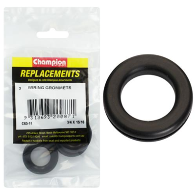 Champion 19 x 24 x 33mm Rubber Wiring Grommet - 3pk