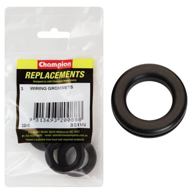 Champion 29/32 x 1-1/4 x 1-1/2in Rubber Wiring Grommet - 3pk