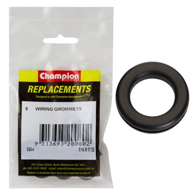 Champion 8 x 13 x 19mm Rubber Wiring Grommet -8pk