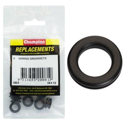 Champion 10 x 12 x 17mm Rubber Wiring Grommet -8pk
