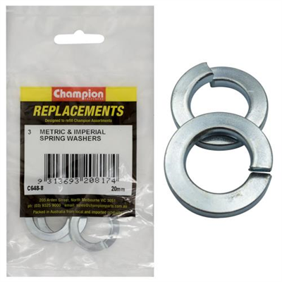 Champion 20mm Flat Section Spring Washer -3pk