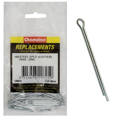 Champion 2.0mm x 36mm Steel Split (Cotter) Pin -100pk