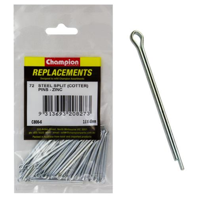 Champion 2.5mm x 45mm Steel Split (Cotter) Pin -72pk