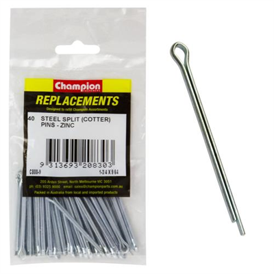 Champion 9/64in x 45mm Steel Split (Cotter) Pin -40pk