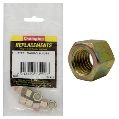 Champion M10 x 1.50mm Steel Manifold Nut -8pk
