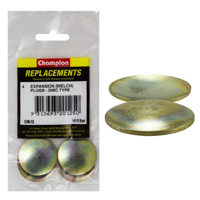 Champion 1-9/16in Expansion (Frost) Plug-Lens/Disc Type-4pk*