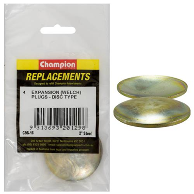 Champion 2in Steel Expansion (Frost) Plug-Lens/DiscType-4pk*