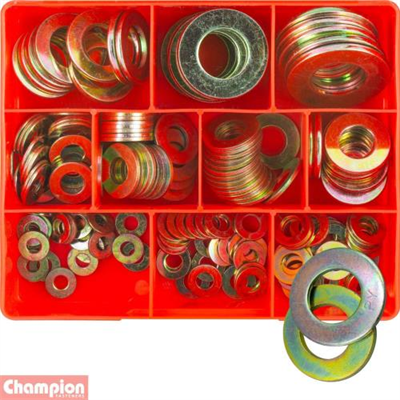 Champion 175pc High Tensile Flat Washer Assortment (Zinc)