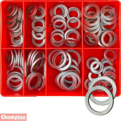 Champion 100pc mm/imp Aluminium Sump Plug Washer Assortment
