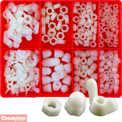 Champion 255pc Nylon Wing / Dome Nut Assortment