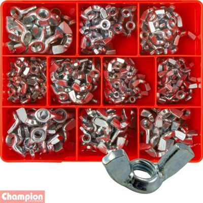 Champion 240pc Metric/UNC Wing Nut Assortment (Zinc)