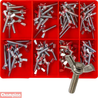 Champion 95pc Metric Wing Screw Assortment (Zinc)