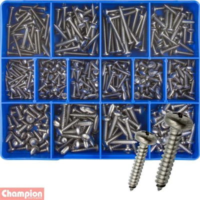 Champion 415pc Stainless Self Tapping Screw Assortment