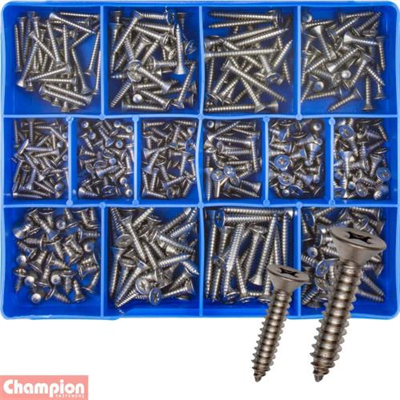 Champion 415pc Self Tapping Screw Assortment CSK PH 304/A2