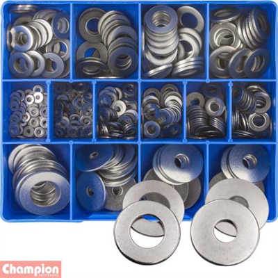 Champion 385pc Flat Washer Assortment 304/A2 (mm/imp)