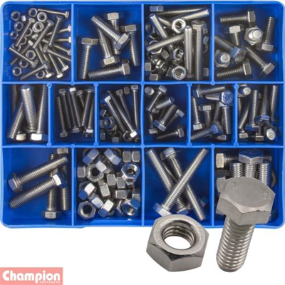 Champion 174pc Stainless (304/A2) Metric Set Screw & Nut