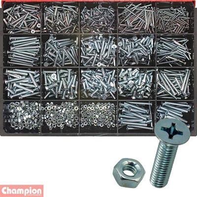 Champion Master Kit 1650pc  Metric Machine Screw & Nut Asst