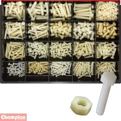 Champion Master Kit 565pc  Nylon Bolt & Nut Asst