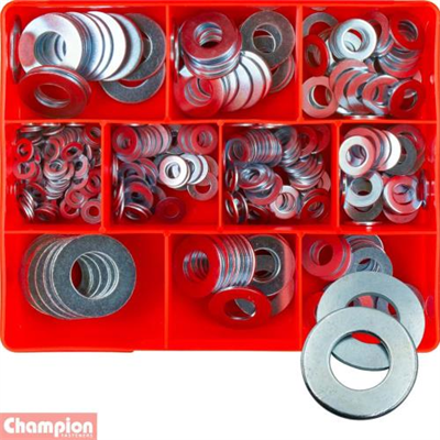Champion 330pc Metric/Imperial Flat Steel Washer Assortment