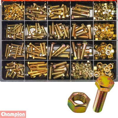 Champion Master Kit 370pc UNC Bolt, Set Screw & Nut Asst