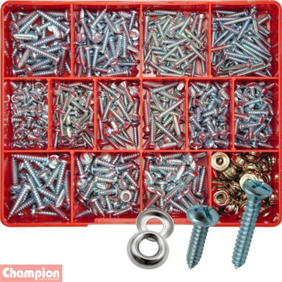 Champion 610pc Slotted Self Tapping Screw Assortment