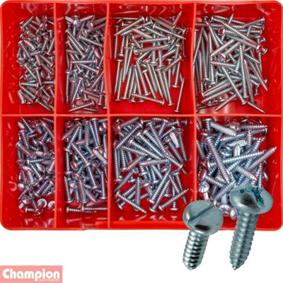 Champion 400pc Slotted Self Tapping Screw Assortment