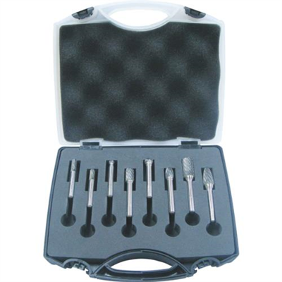 Holemaker 8pc Carbide Burr Set-1/4,3/8&1/2in Headx1/4in DC