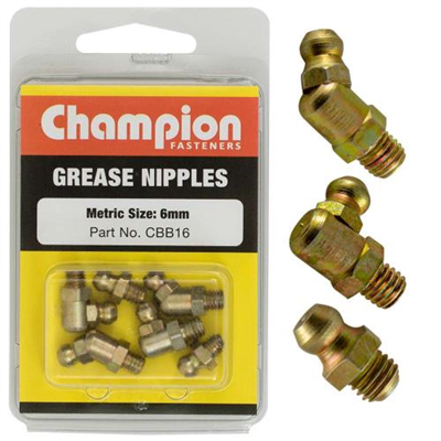Champion 6Pc Metric (6mm) Grease Nipple Assortment