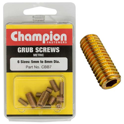 Champion 12Pc Metric Grub Set Screw AsST 5MM-8MM