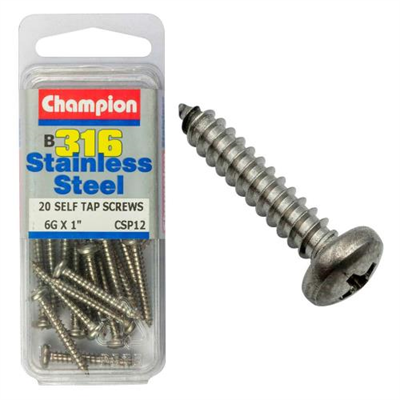 Champion 316/A4 S/Tap Set Screw - Pan 6G x 1 (B)