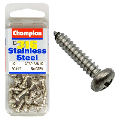 Champion 316/A4 S/Tap Set Screw - Pan 8G x 1/2in (B)